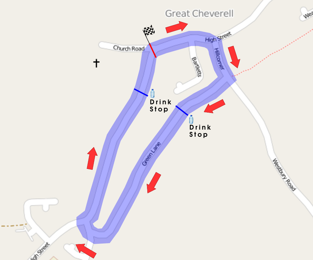 Great Cheverell Soapbox Derby race route