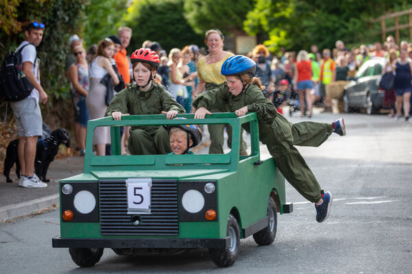 Great Cheverell Soapbox Derby all aboard