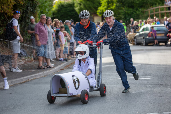 Great Cheverell Soapbox Derby a smaller kart where only the driver can ride