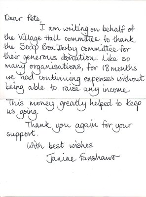 Village Hall Letter