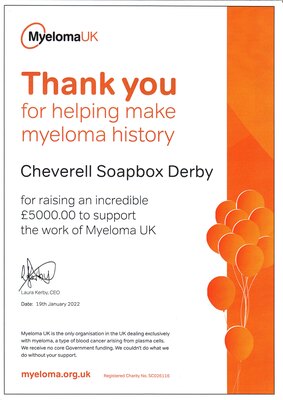 Certificate from Myeloma UK